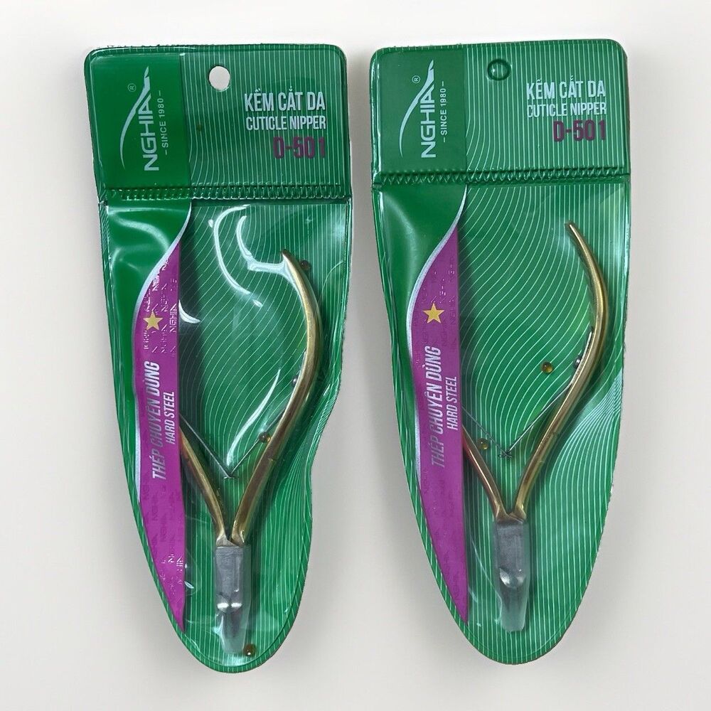 Pack of 2 Nghia D.501 Cuticle Nippers – Hard Steel Gold Plated Wholesale D501
